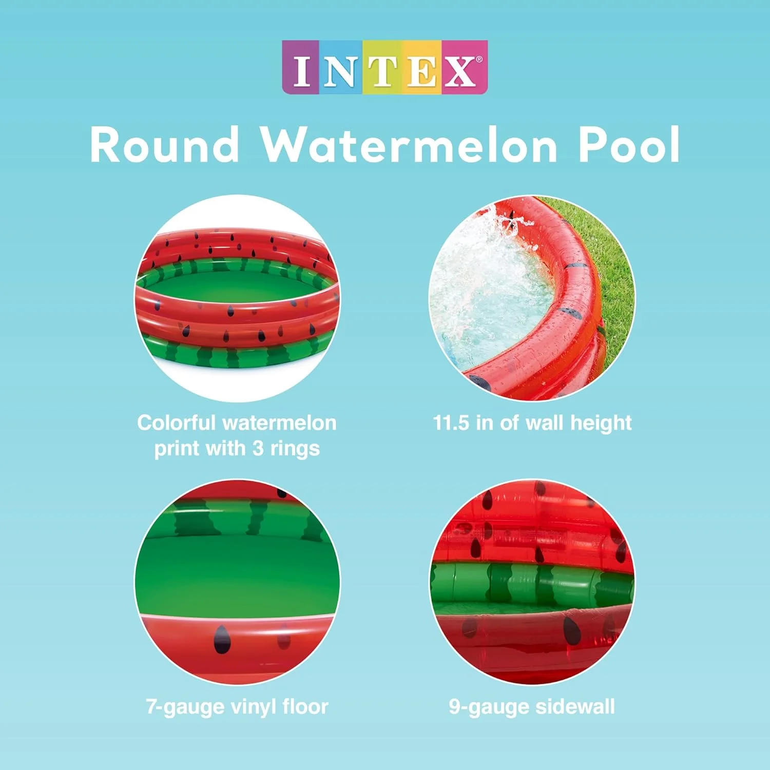 Intex Watermelon Round Kids Swimming Wading Pool - Image 3