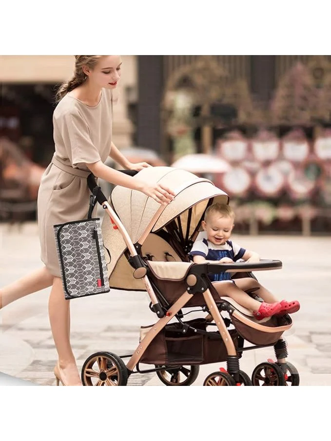 Portable Travel Nappy Changing Mat with Wipe-Pocket and Head Cushion (Grey) - Image 5
