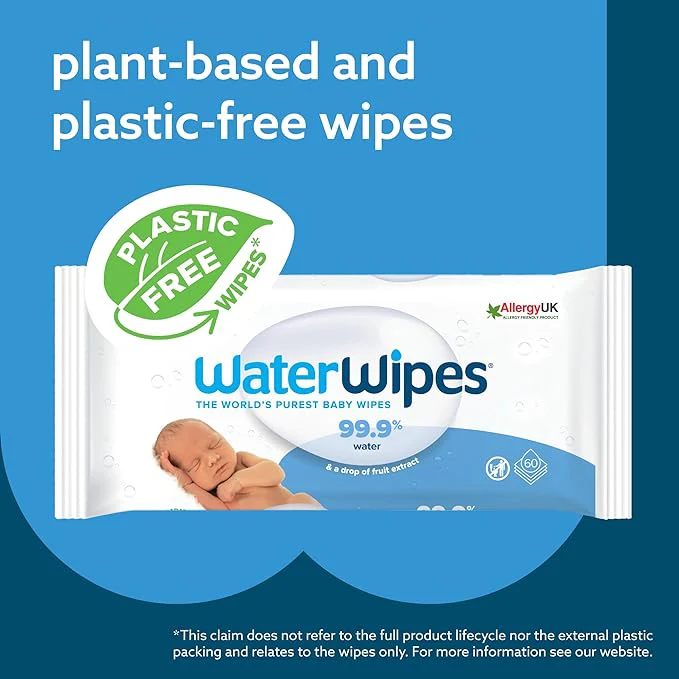 12 pack WaterWipes Plastic-Free Original Baby Wipes, 720 Count - Image 3